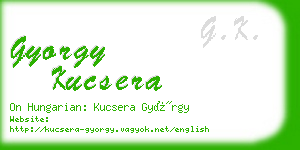 gyorgy kucsera business card